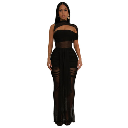 XYZ C7492 sheer mesh arm covering dress suit