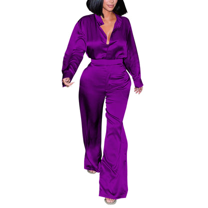 MYF (S-2XL) 20040 woven long sleeve shirt blouse and pants