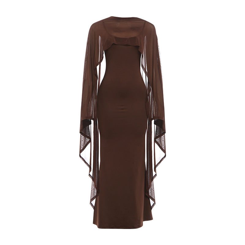 SXR spring pullover shawl Sexy Slim-fit long suspender dress suit