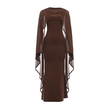 SXR spring pullover shawl Sexy Slim-fit long suspender dress suit