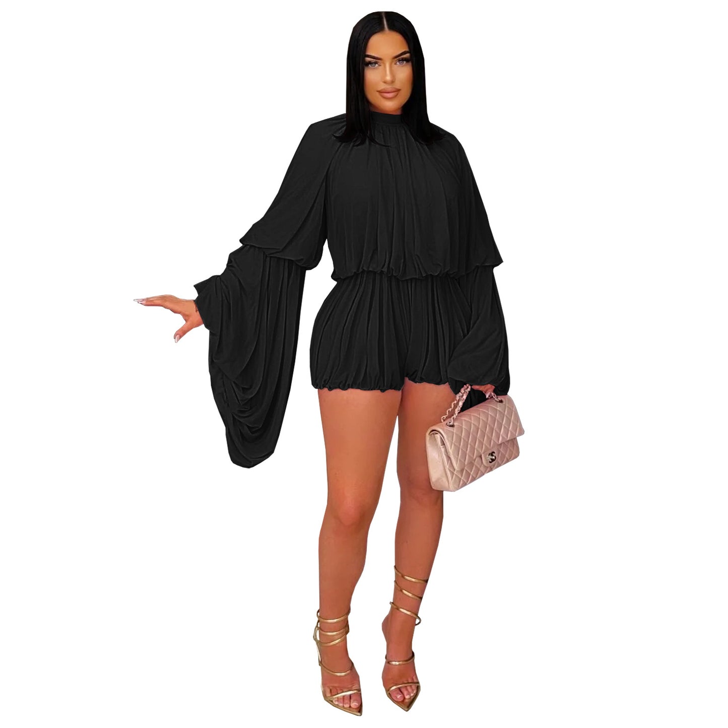XYZ C7432 casual pleated one-piece shorts