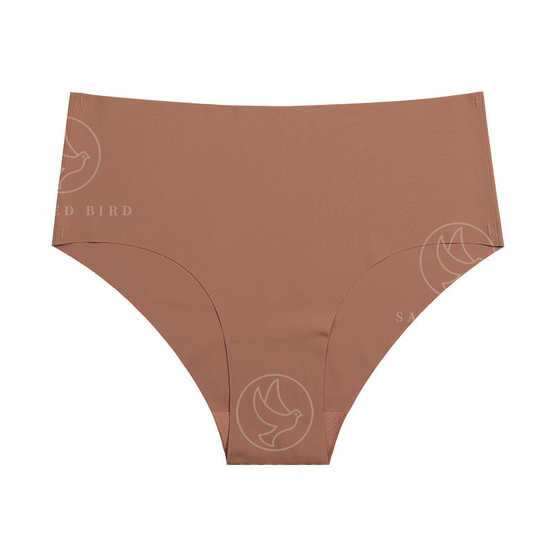Mid-waist purified cotton crotch one-piece seamless Ice Silk quick-drying briefs