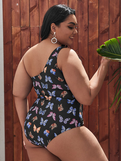 LF (L-4XL) swimsuit women's one piece sexy plus size multi-color printing