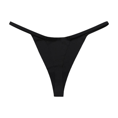 Low waist Ice Silk seamless T-back grinding cotton crotch T-shaped quick-drying