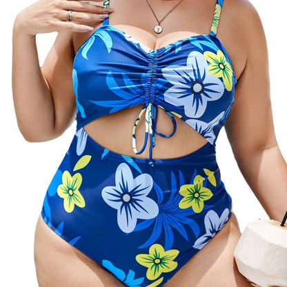 LF (L-4XL) bikini sexy suit split color printing plus size swimsuit