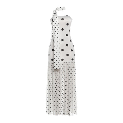 SXR K6D07455A scarf polka dot tube top dress