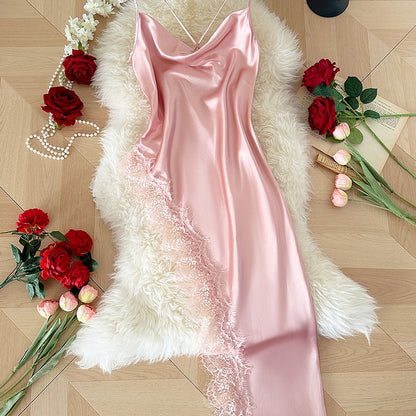 DNL nightdress backless slim fit strap dress lace nightdress