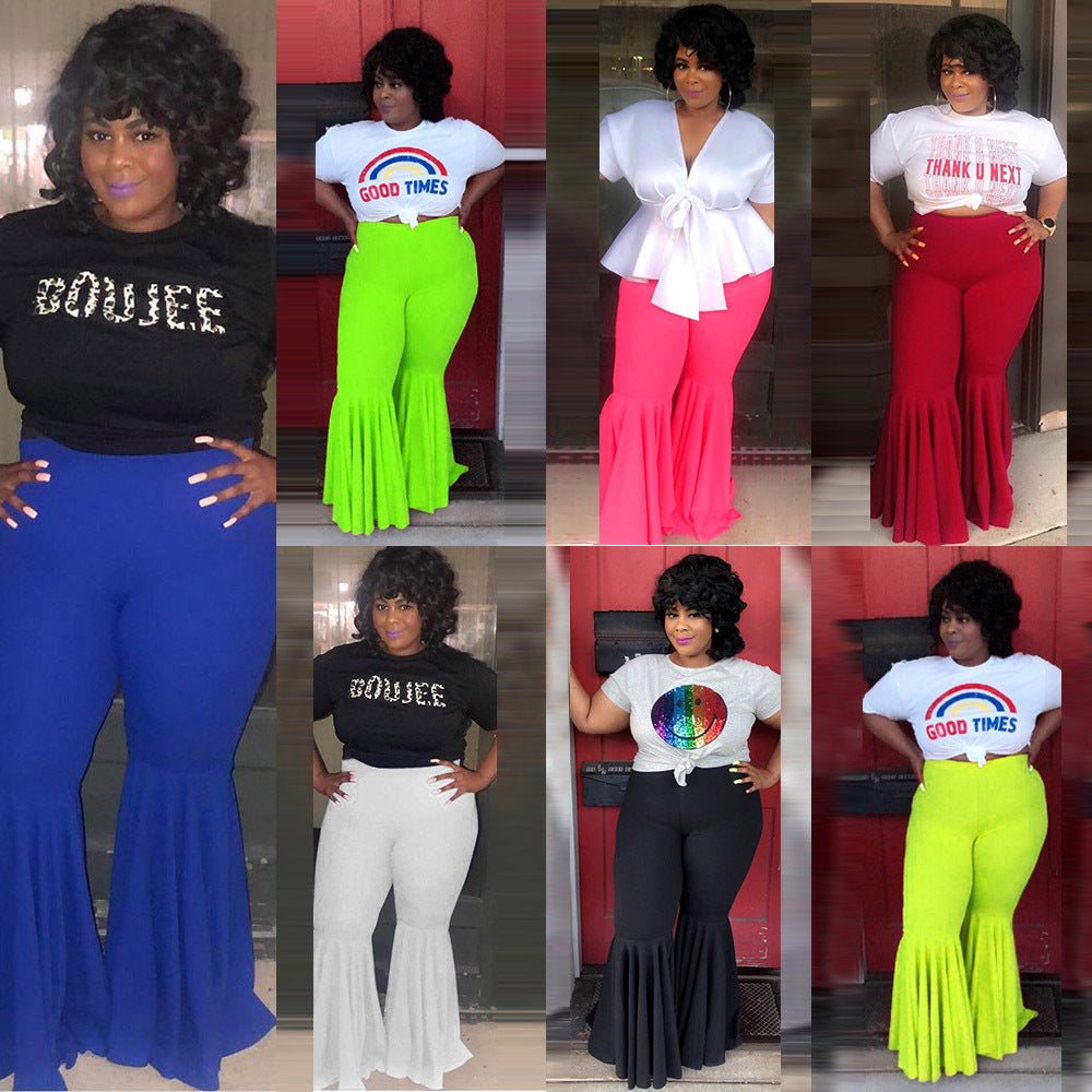 GY (S-5XL) K8825 slim-fit ruffled nightclub pants