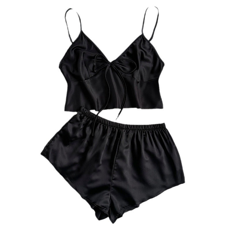 DNL silk underwear ice silk sling apron shorts suit