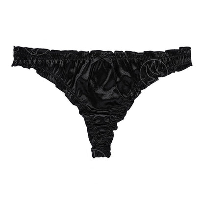 Satin cotton crotch t-back sexy t-back breathable low waist quick-drying