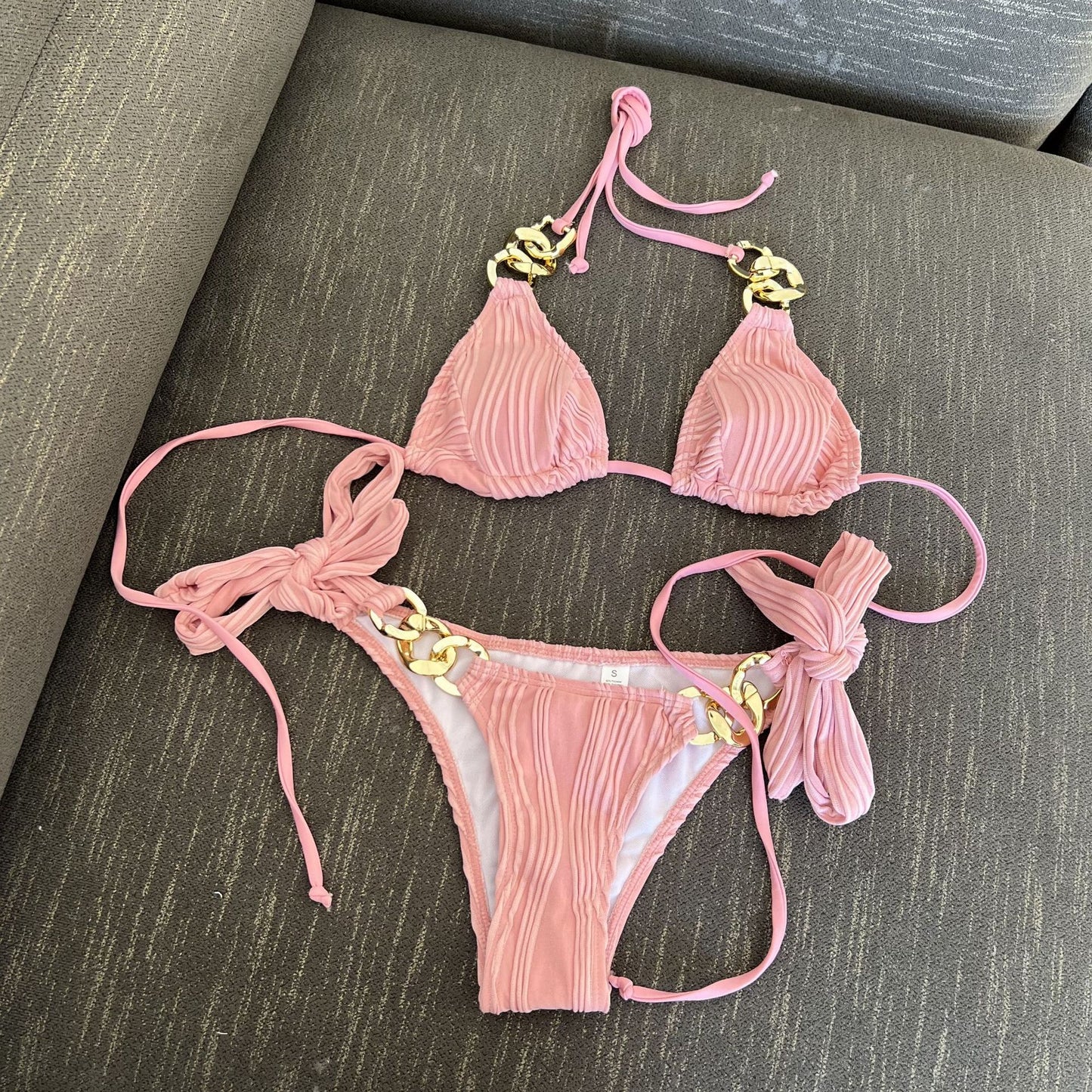 (4 days ready to ship) SY split chain bikini swimsuit
