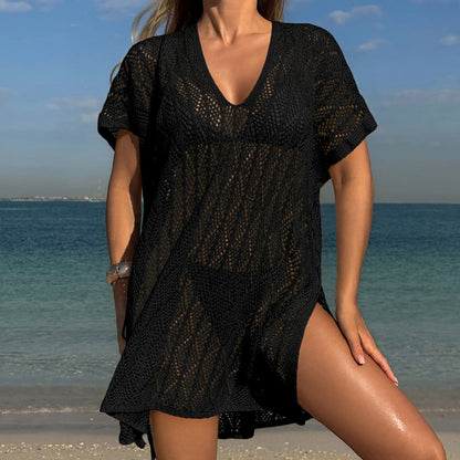 CYB knitwear loose bikini swimsuit blouse beach sun protection