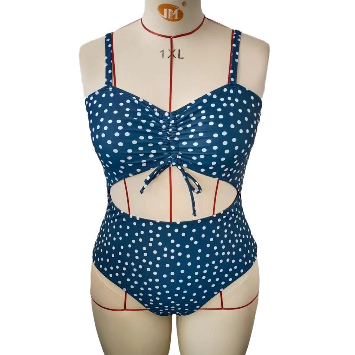 LF (L-4XL) bikini sexy suit one-piece color printing plus size swimsuit
