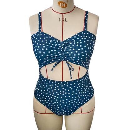 LF (L-4XL) bikini sexy suit one-piece color printing plus size swimsuit