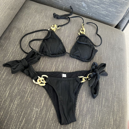 (4 days ready to ship) SY split chain bikini swimsuit