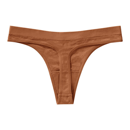 Water pattern seamless skin-friendly thin section breathable purified cotton crotch low waist plus size T-shaped panties