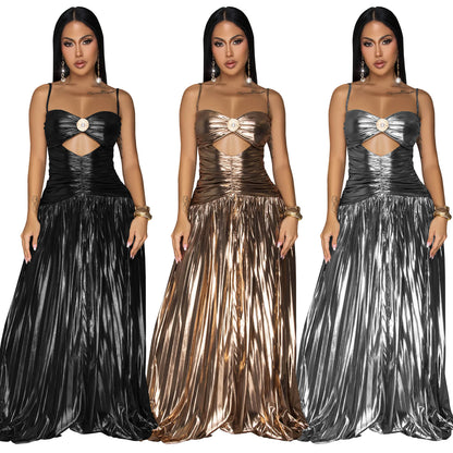 XYZ C7523 sling elegant prom glitter dress