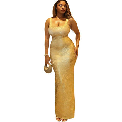 SXR K6D07105A elegant slim-fit sheath dress suspender dress