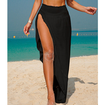 CYB waist-tight irregular wooden ear side slit skirt blouse