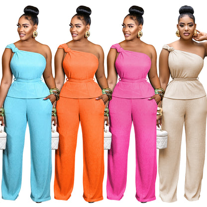 XYZ C7508 sleeveless top casual pants two-piece set