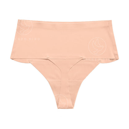 Simple T-shaped traceless plus size one-piece Ice Silk nude feel cotton crotch breathable T-back