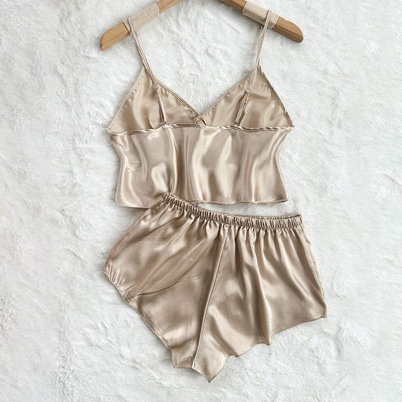 DNL silk underwear ice silk sling apron shorts suit