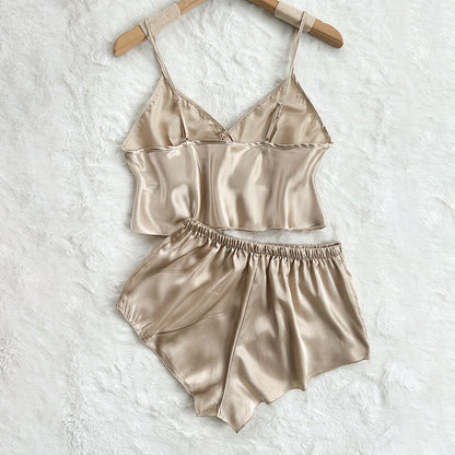 DNL silk underwear ice silk sling apron shorts suit