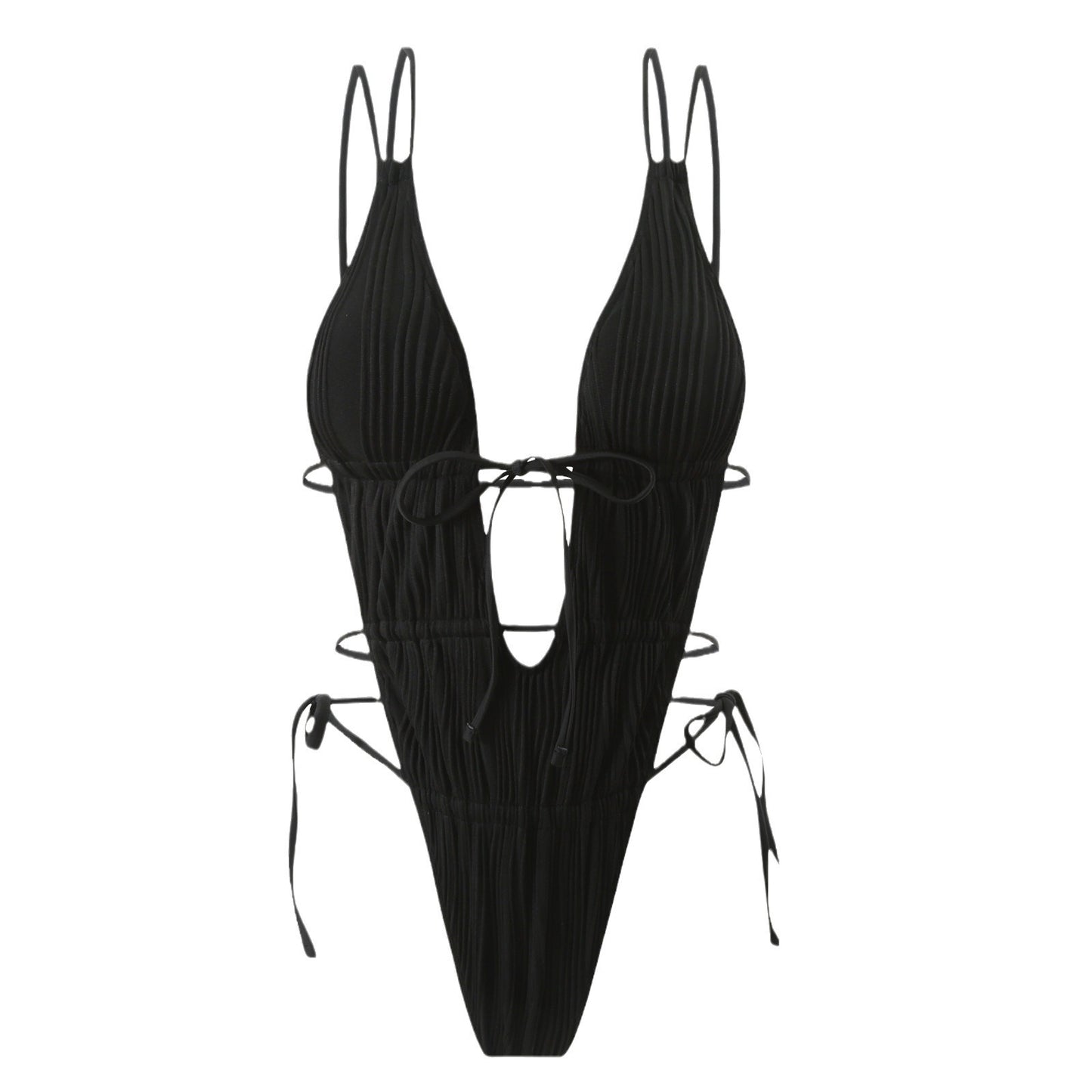 (4 days ready to ship) SY The Journey of Flower one-piece drawstring backless small swimsuit bikini
