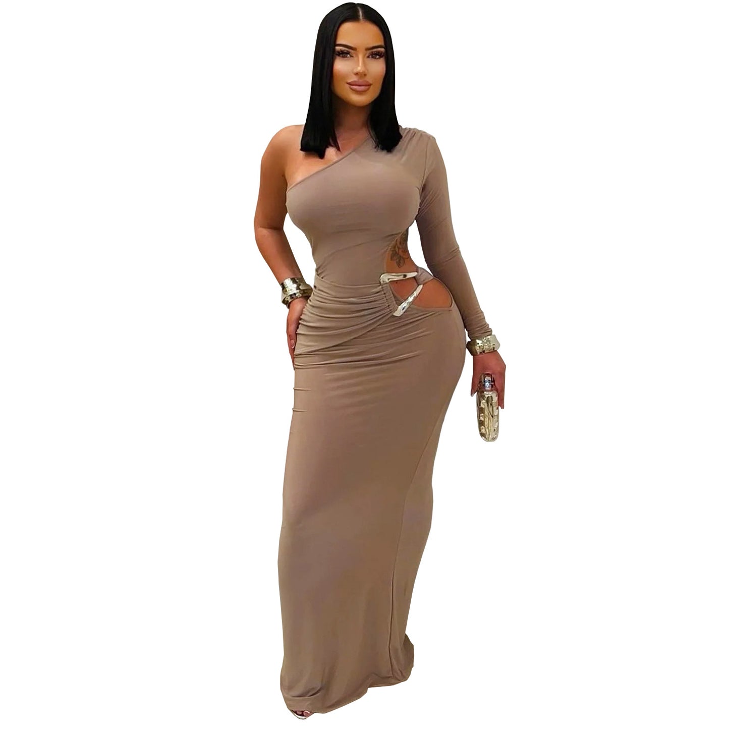 XYZ C7543 one-sleeve slim-fit dress
