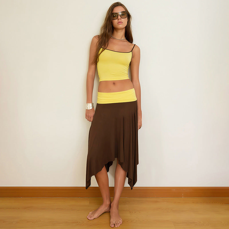 SXR K6S09935A camisole irregular long dress suit