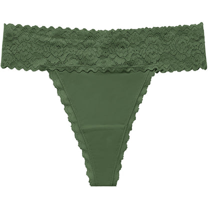 Lace grinding stitching seamless yoga sports T-shaped panties breathable quick-drying T-back