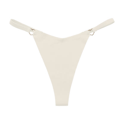 Thin belt low waist love ring seamless ice silk T-shaped Panties Plus size cotton crotch T-back