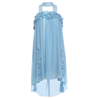 SXR K6D06758A summer vacation ribbon wooden ear tube top dress
