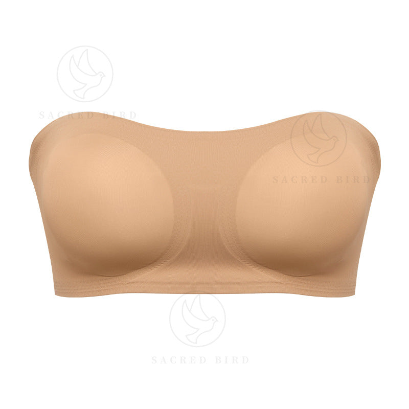 Double-sided open buckle chest cover small chest push up tube top non-slip anti-exposure large size without steel ring bra