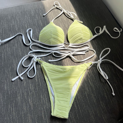 (4 days ready to ship) SY love drawstring strap hard cup bikini