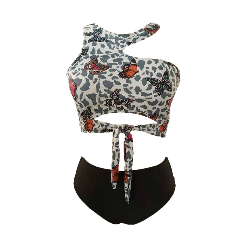 LF (L-4XL) swimsuit women's sexy split bikini floral plus size plus-sized