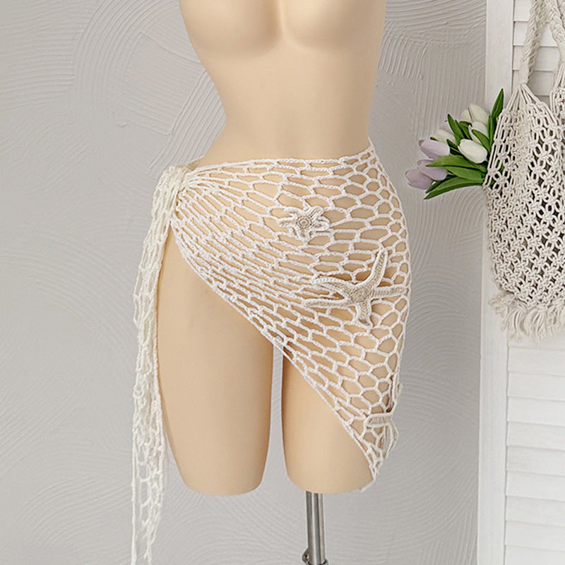 CYB starfish hand crocheting beach triangle shawl fishnet sunscreen beach towel