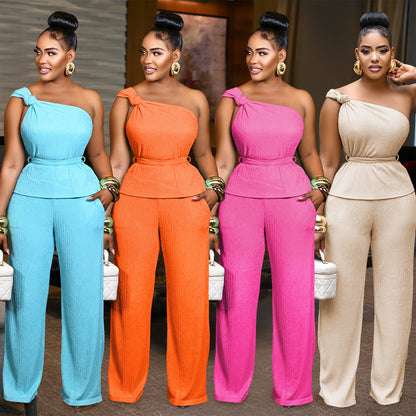 XYZ C7508 sleeveless top casual pants two-piece set