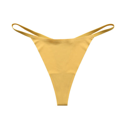 Low waist Ice Silk seamless T-back grinding cotton crotch T-shaped quick-drying