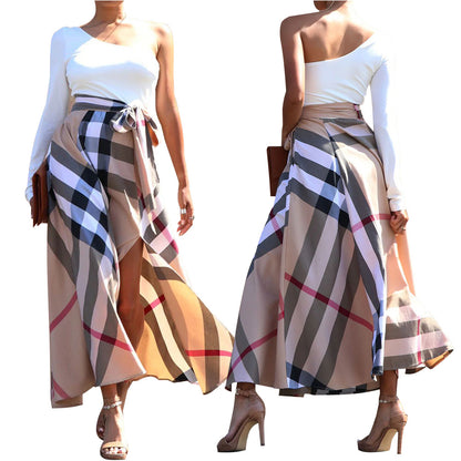 MYF (S-2XL) K10635 autumn and winter one-shoulder floral print slit dress