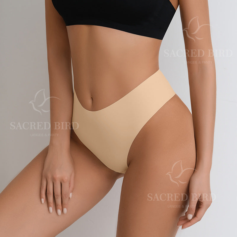 High waist camel toe seamless fitness yoga anti-embarrassment T-back sports T-back