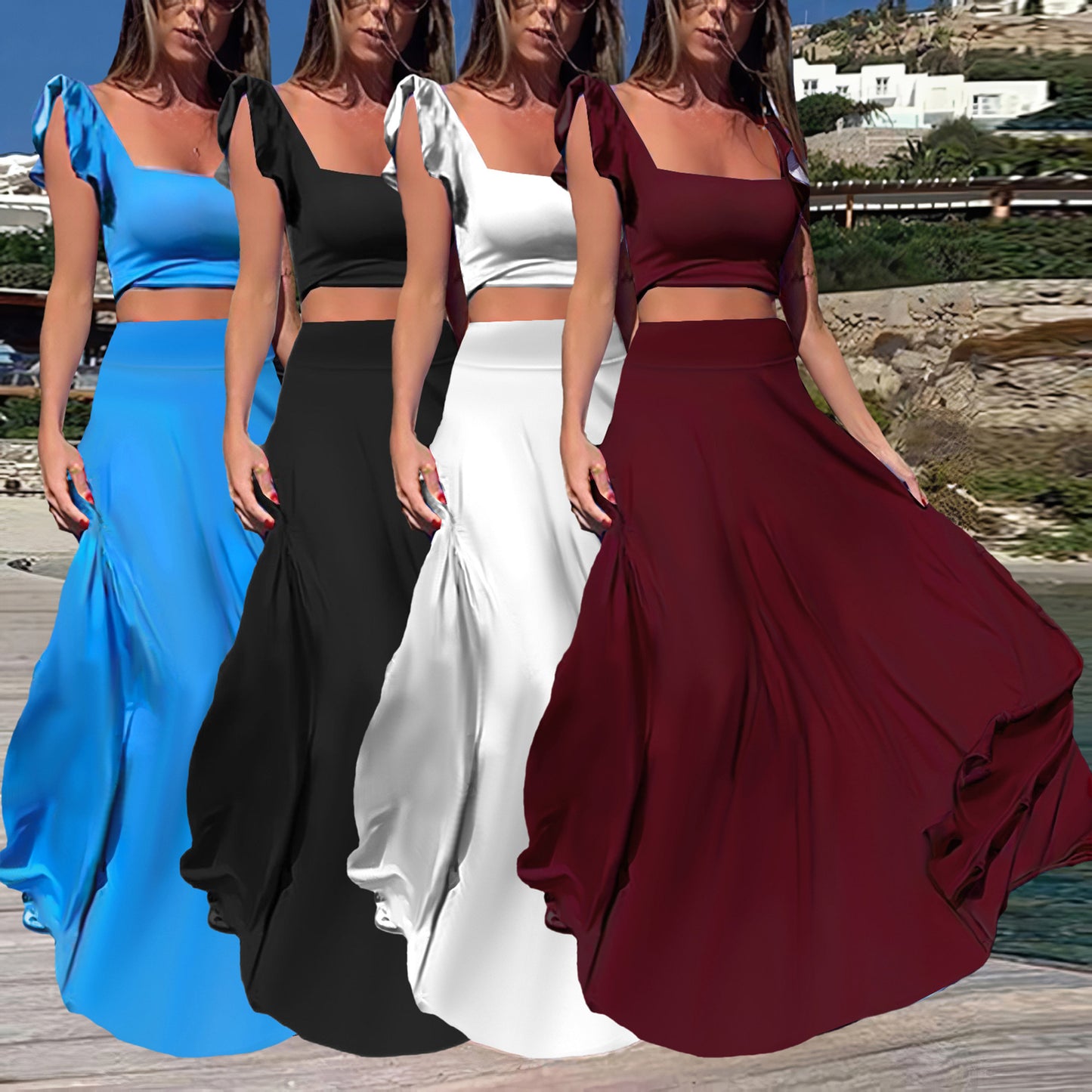 GY (S-2XL) K3513 lace dress two-piece set