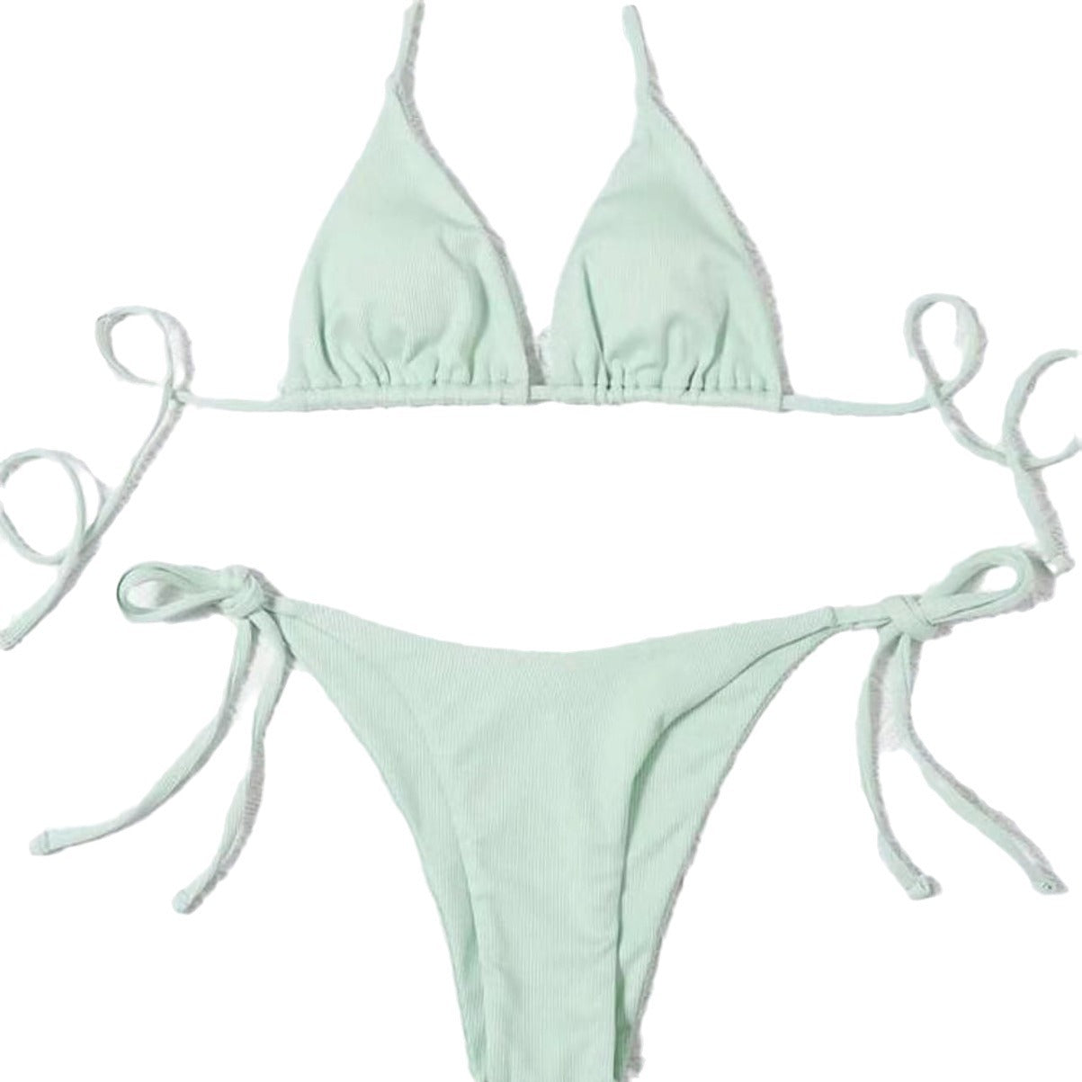 (4 days ready to ship) SY three-point small sunken stripe split bikini