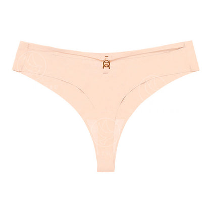 T-shaped panties seamless Ice Silk one-piece Sports yoga plus size metal ring T-back