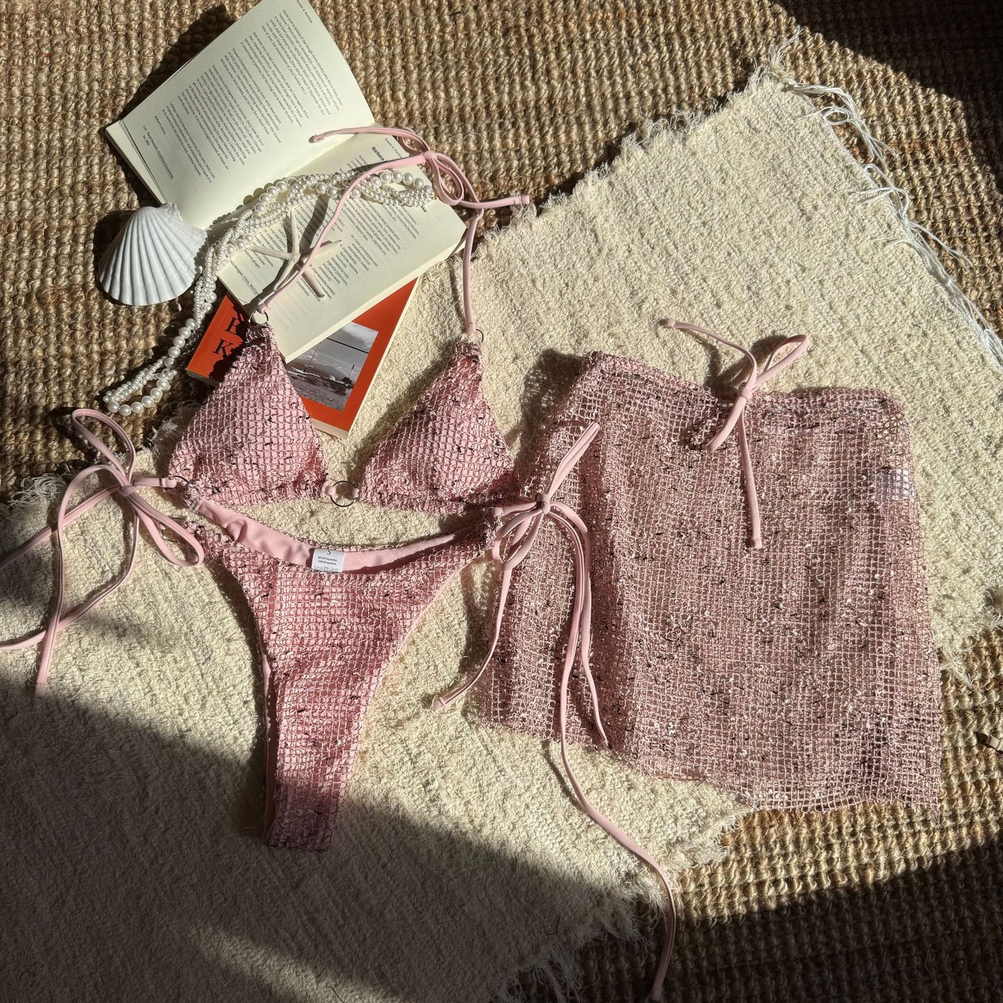 (4 days ready to ship) SY Special mesh three piece swimsuit banded bikini