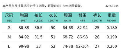 DZHT J26ST245 personalized print holiday slim-fit short-sleeved shorts suit