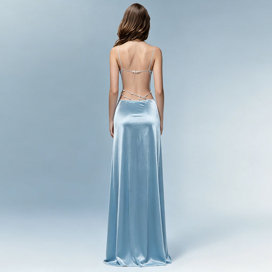 SXR K6D08687A backless Pearl suspender dress