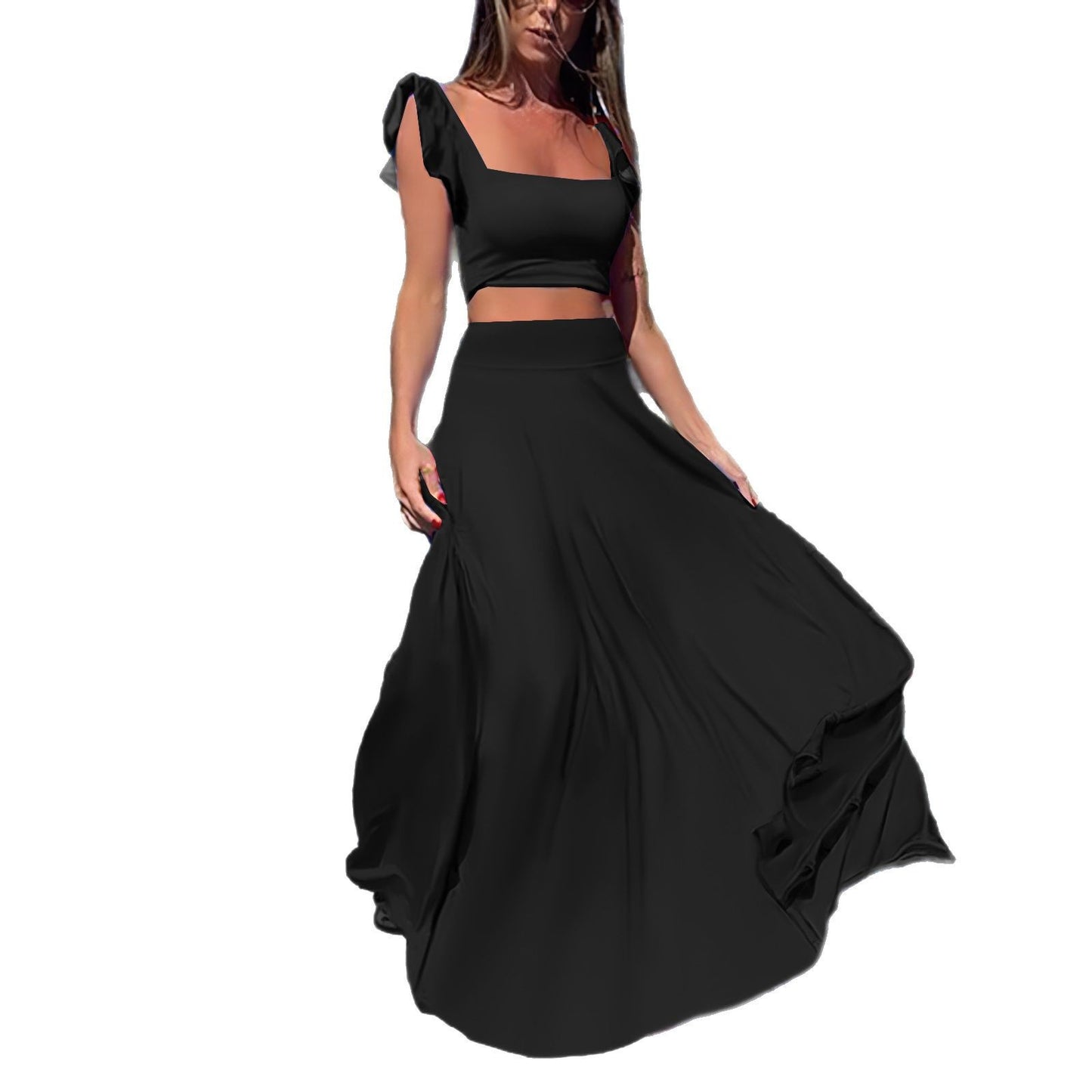 GY (S-2XL) K3513 lace dress two-piece set