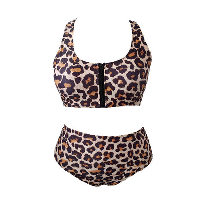 LF (L-4XL) 2026 swimsuit women's split leopard print plus size bikini