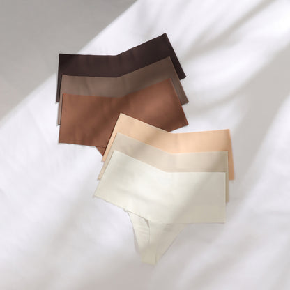 Seamless ice silk T-shaped cotton crotch underwear high waist large size